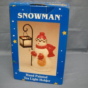 Debbie Mumm Snowman Tea Light Holder 8” Tall